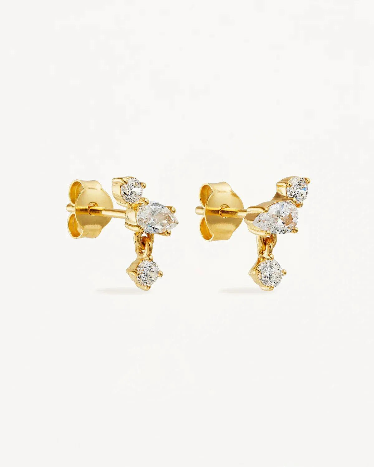By Charlotte No Rain No Flowers Stud Earrings 18k Gold Vermeil