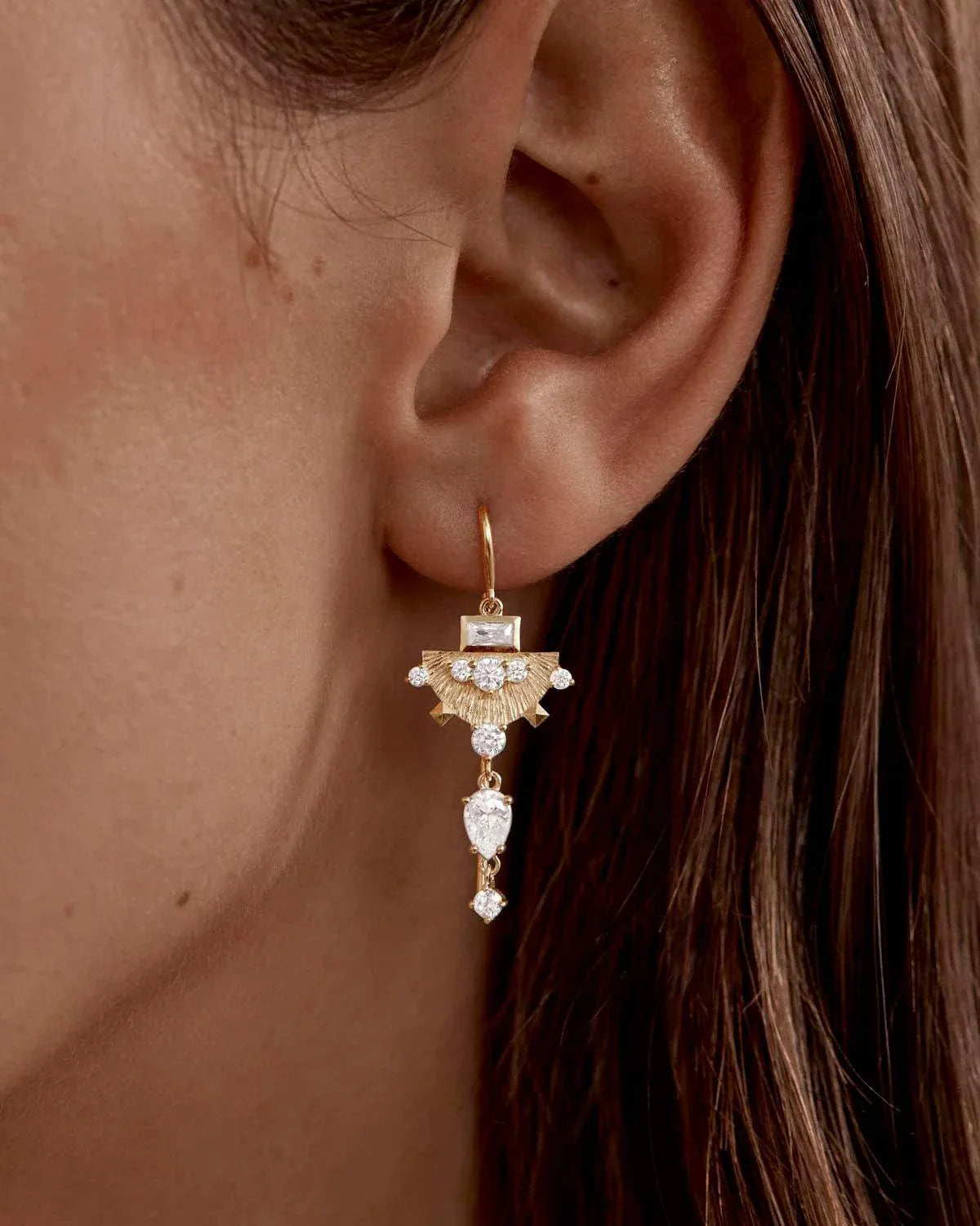 By Charlotte Lotus Rain Thread Earrings 18k Gold Vermeil