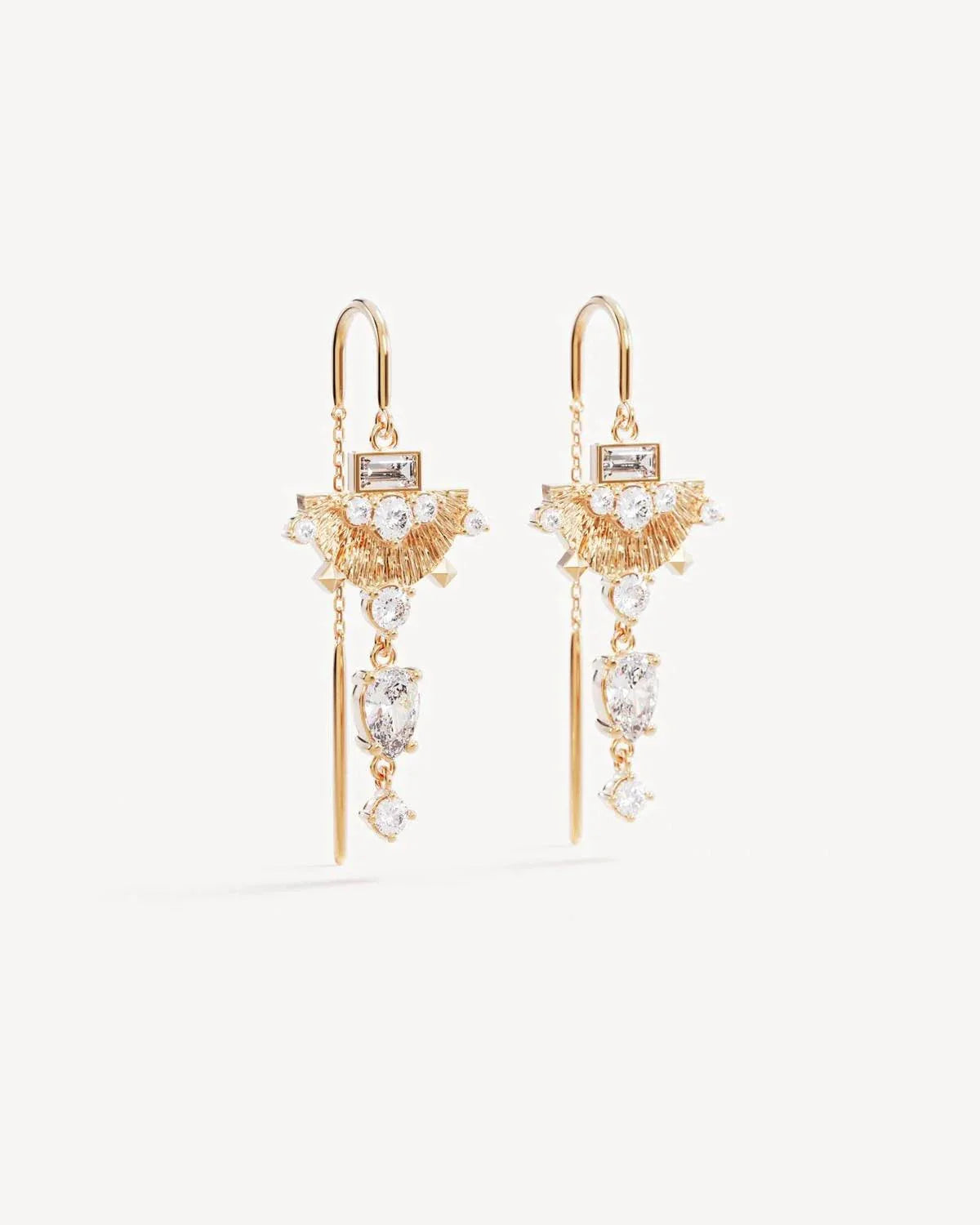 By Charlotte Lotus Rain Thread Earrings 18k Gold Vermeil