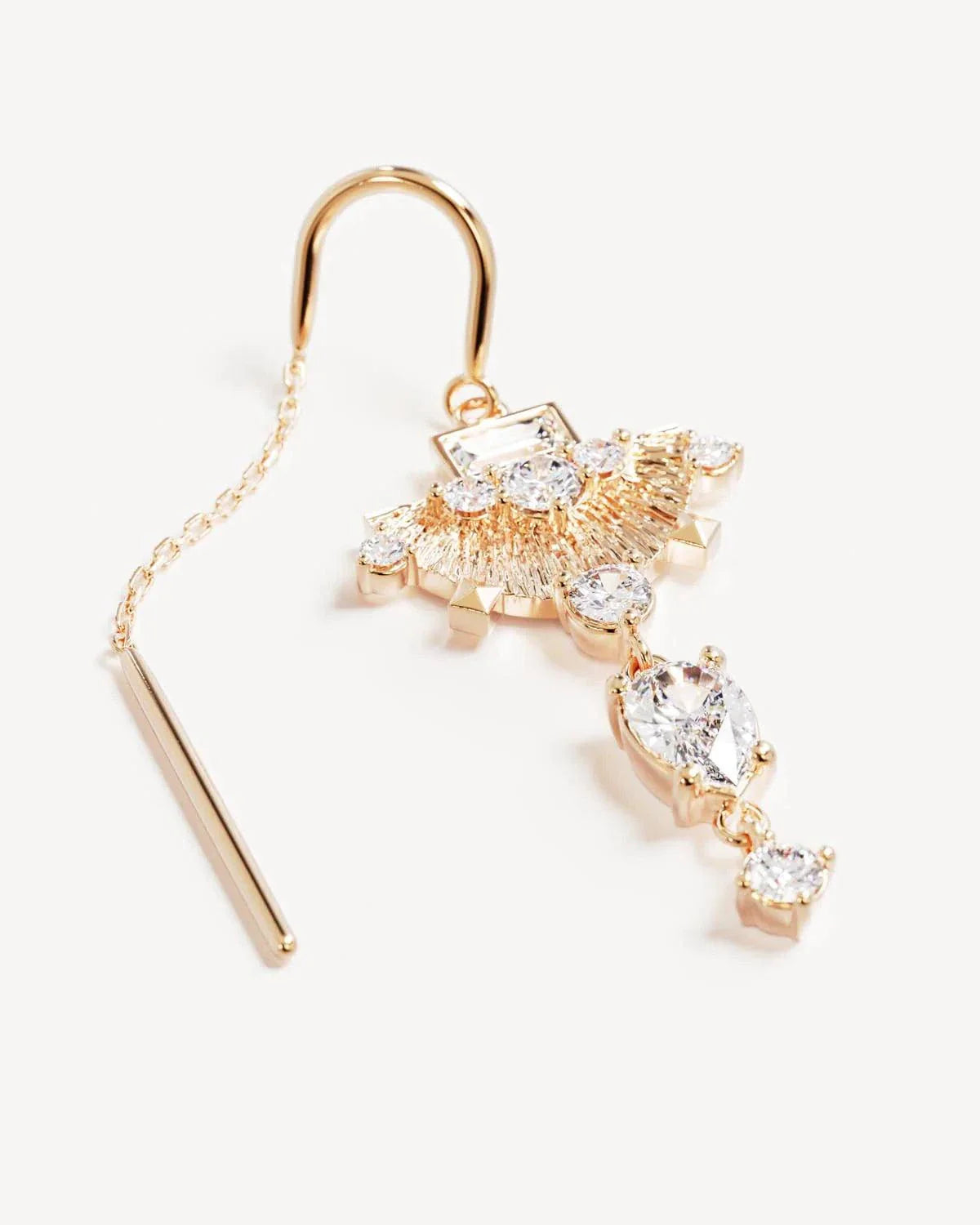 By Charlotte Lotus Rain Thread Earrings 18k Gold Vermeil