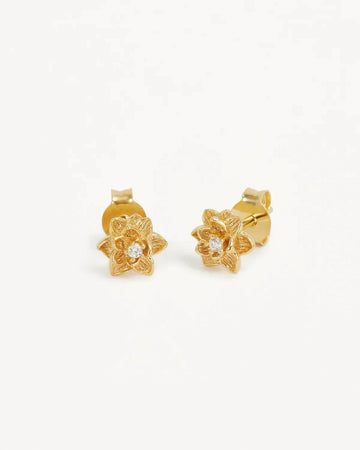 By Charlotte Bloom Within Lotus Stud Earrings 18k Gold Vermeil