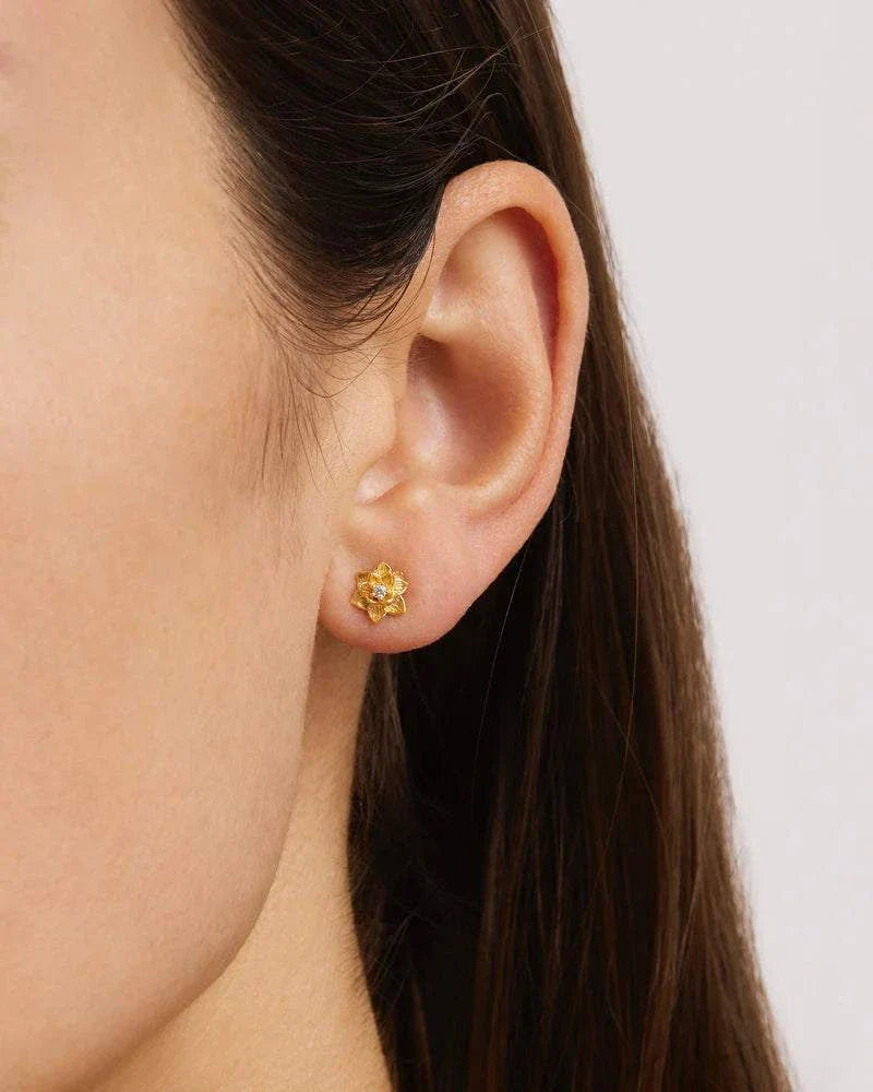 By Charlotte Bloom Within Lotus Stud Earrings 18k Gold Vermeil