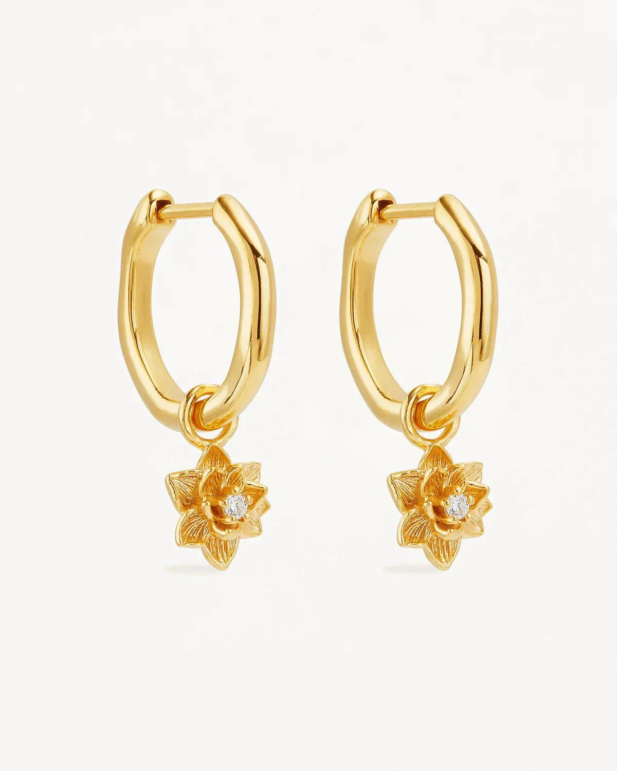 By Charlotte Bloom Within Lotus Hoops 18k Gold Vermeil