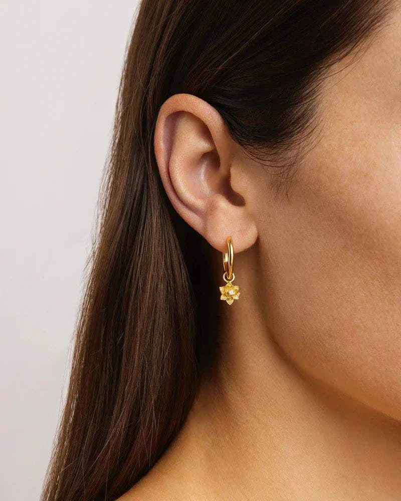 By Charlotte Bloom Within Lotus Hoops 18k Gold Vermeil