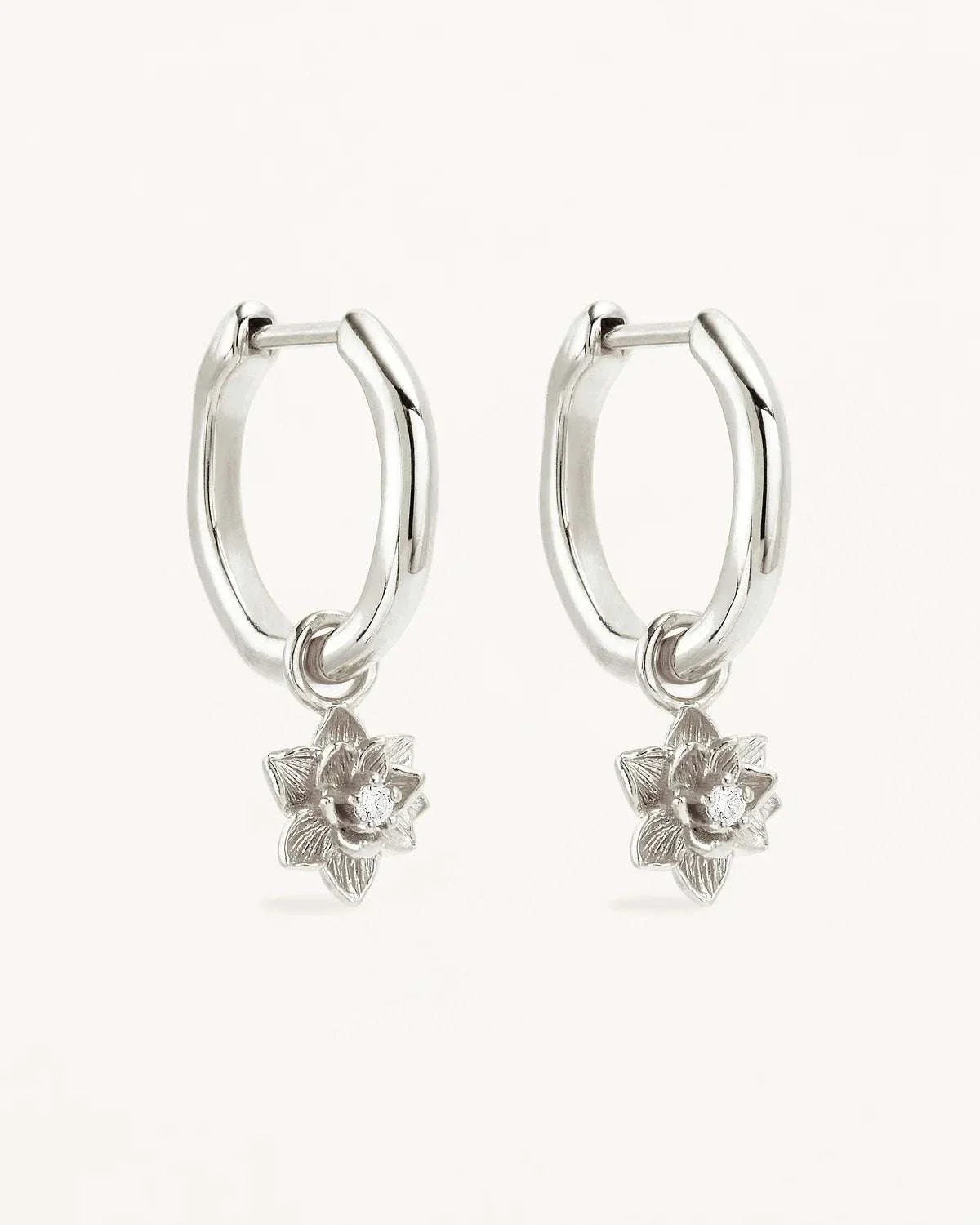 By Charlotte Bloom Within Lotus Hoops Sterling Silver