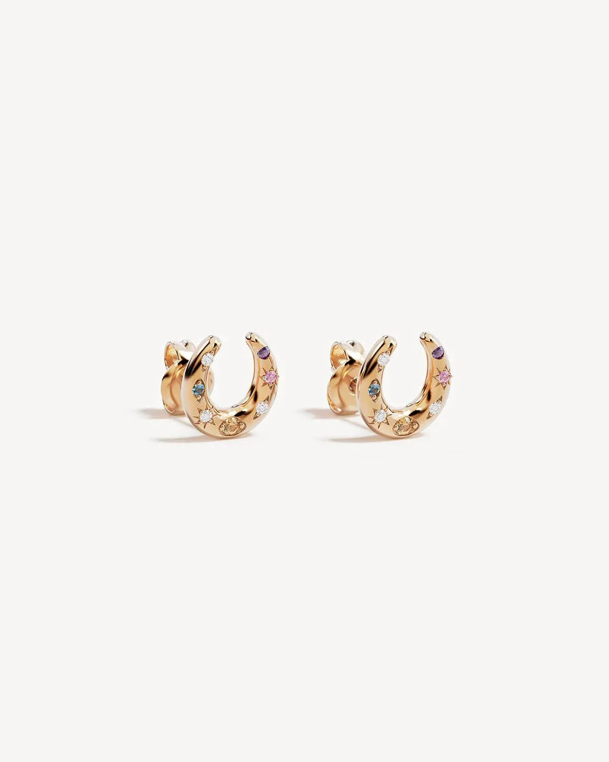 By Charlotte Lucky Horseshoe Stud Earrings 18k Gold Vermeil
