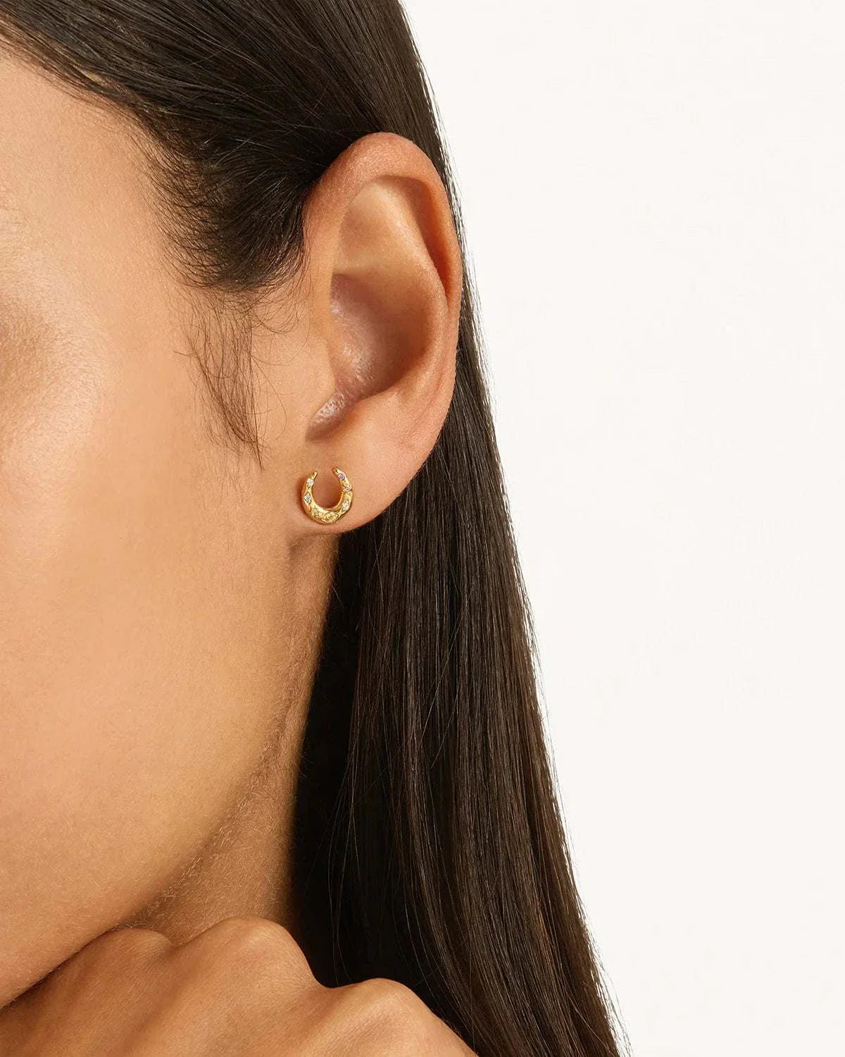 By Charlotte Lucky Horseshoe Stud Earrings 18k Gold Vermeil