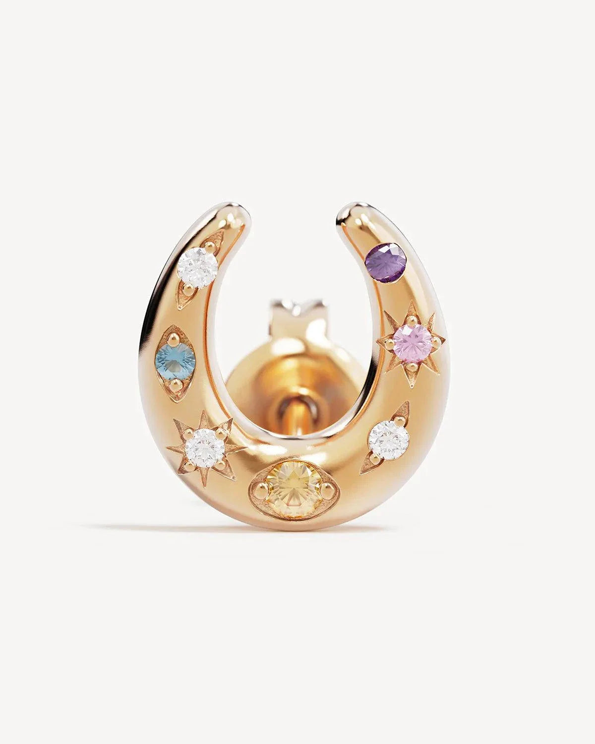 By Charlotte Lucky Horseshoe Stud Earrings 18k Gold Vermeil
