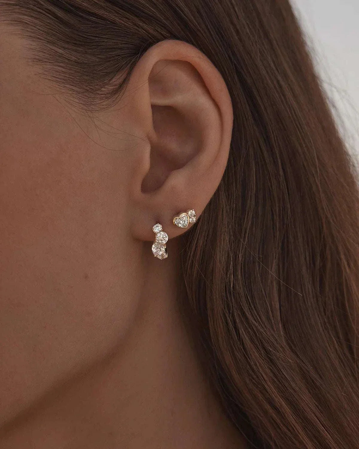 By Charlotte Dream Lover Heart Stud Earrings 18k Gold Vermeil