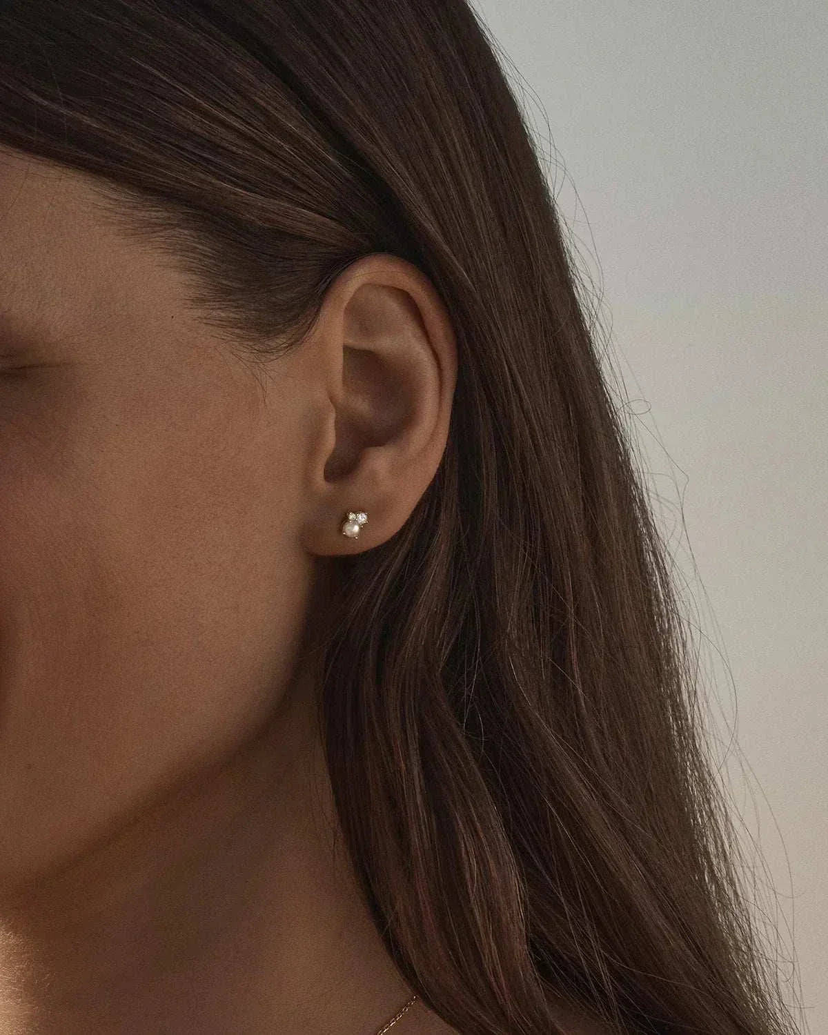 By Charlotte Love in Stillness Pearl Stud Earrings 18k Gold Vermeil