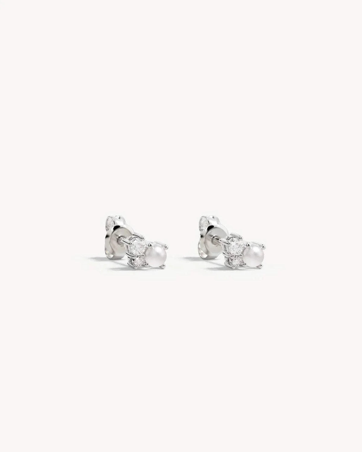 By Charlotte Love in Stillness Pearl Stud Earrings Sterling Silver