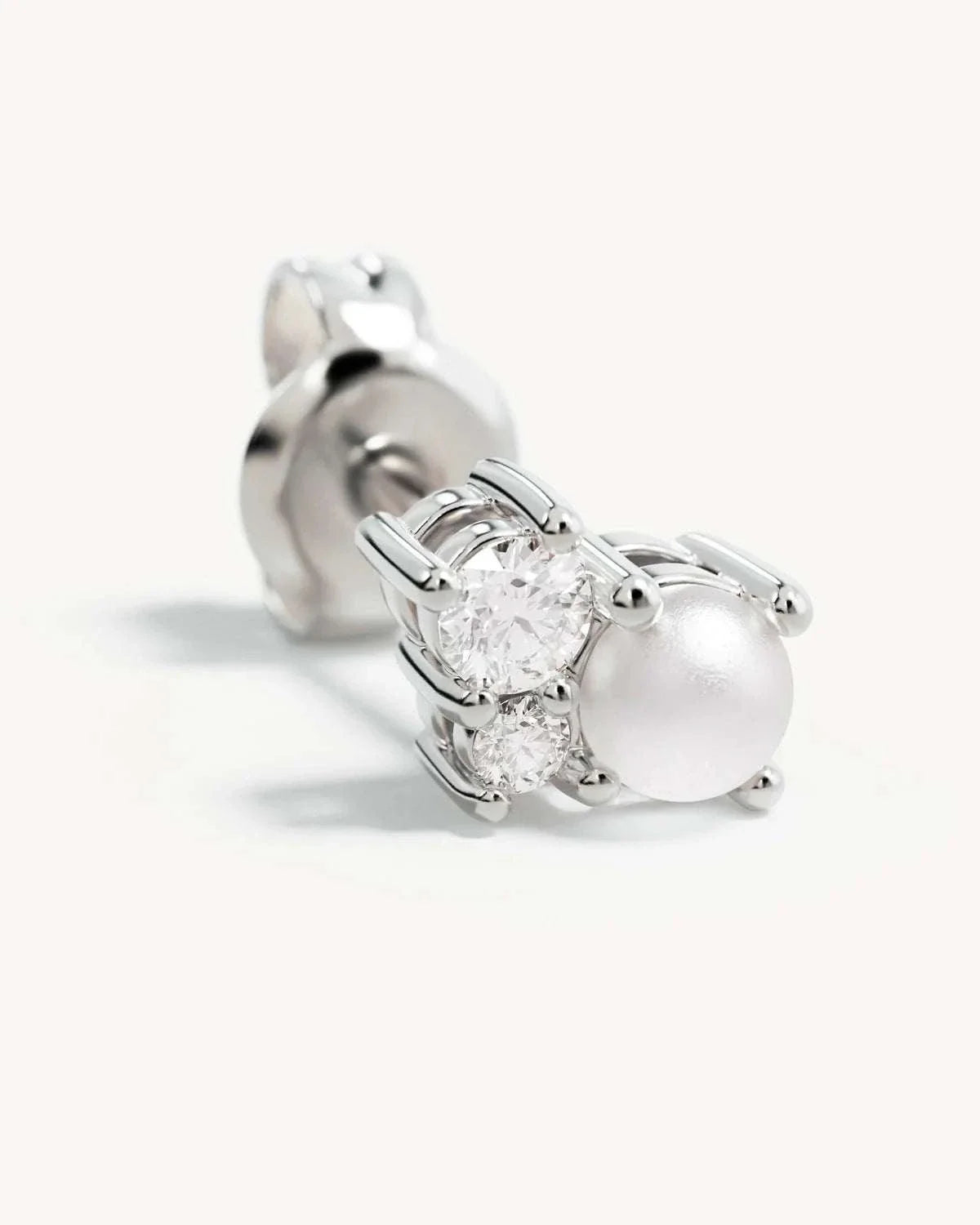 By Charlotte Love in Stillness Pearl Stud Earrings Sterling Silver