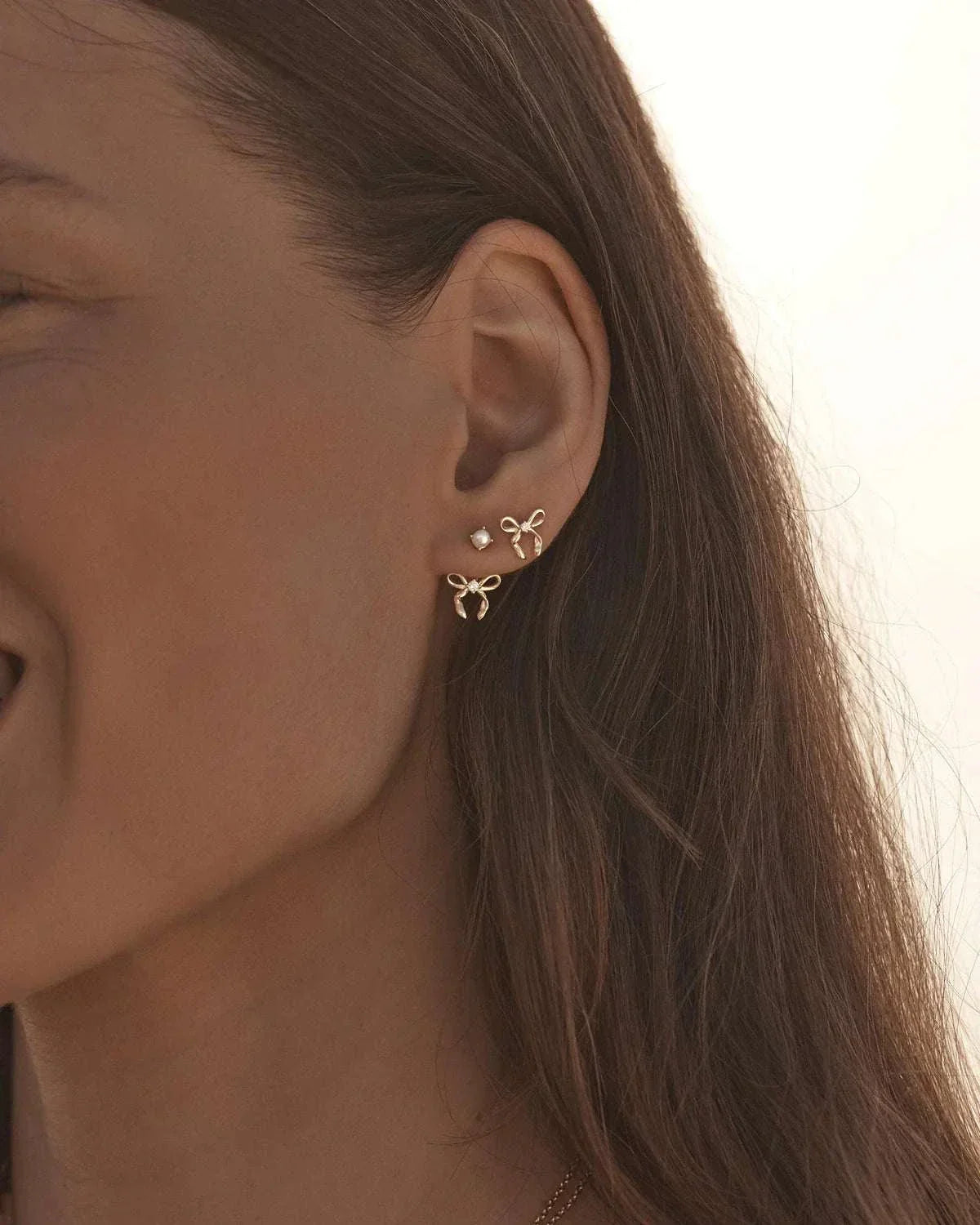 By Charlotte Forever More Bow Stud Earrings 18k Gold Vermeil 