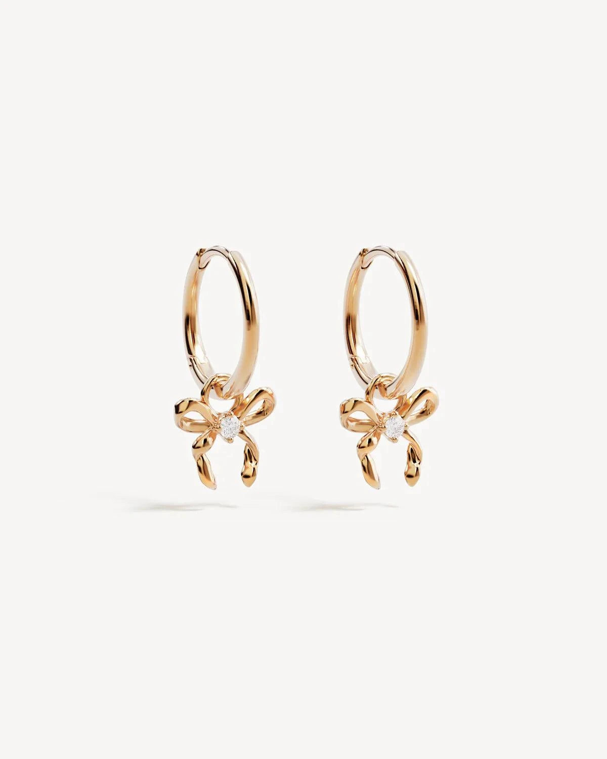 By Charlotte Forever More Bow Hoops 18k Gold Vermeil