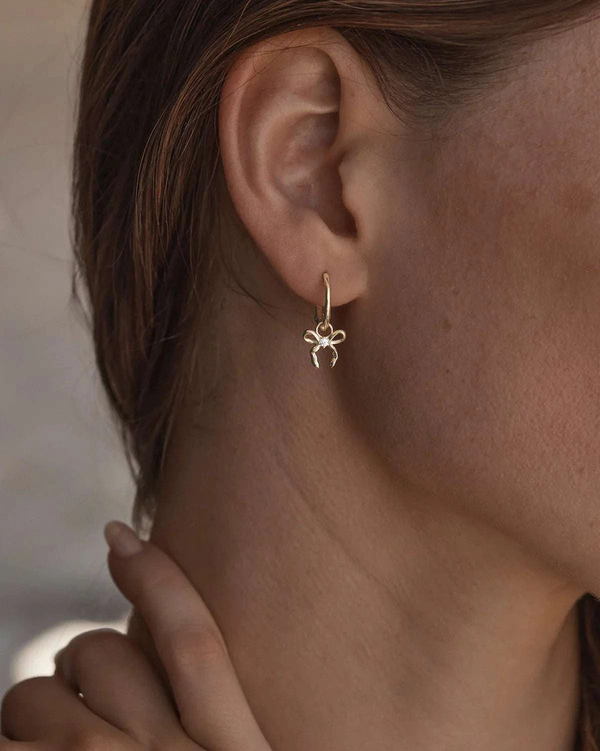 By Charlotte Forever More Bow Hoops 18k Gold Vermeil