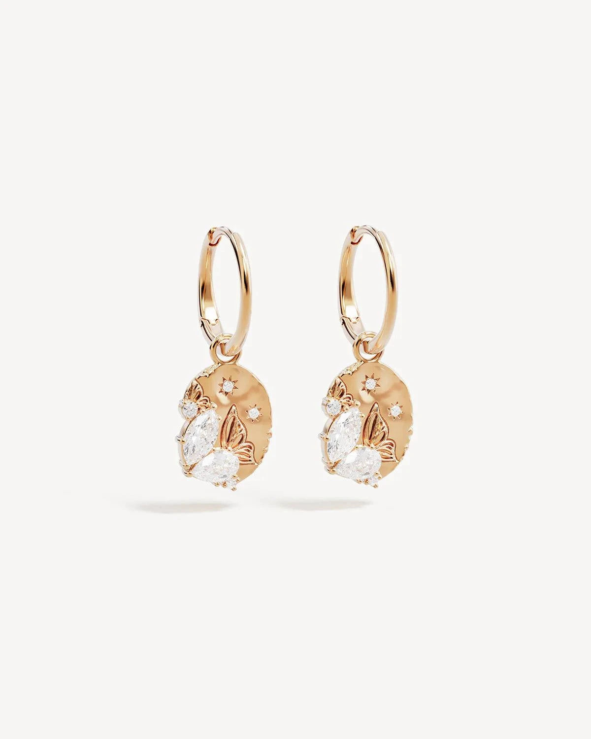 By Charlotte With Wings I Fly Hoops 18kt Gold Vermeil