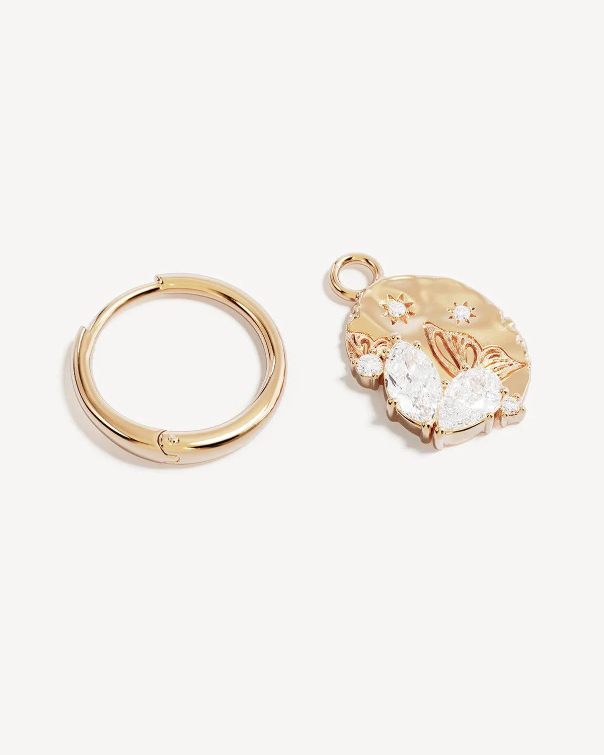 By Charlotte With Wings I Fly Hoops 18kt Gold Vermeil