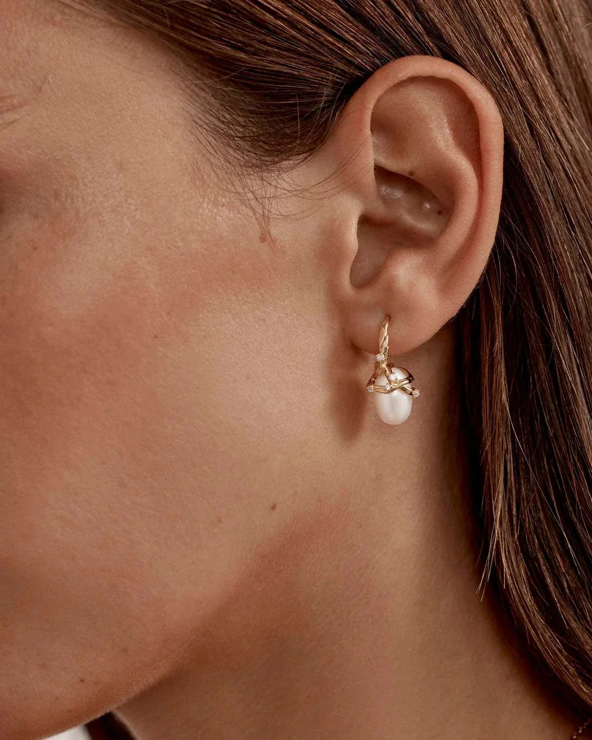 By Charlotte Dive Into Serenity Pearl Earrings 18k Gold Vermeil