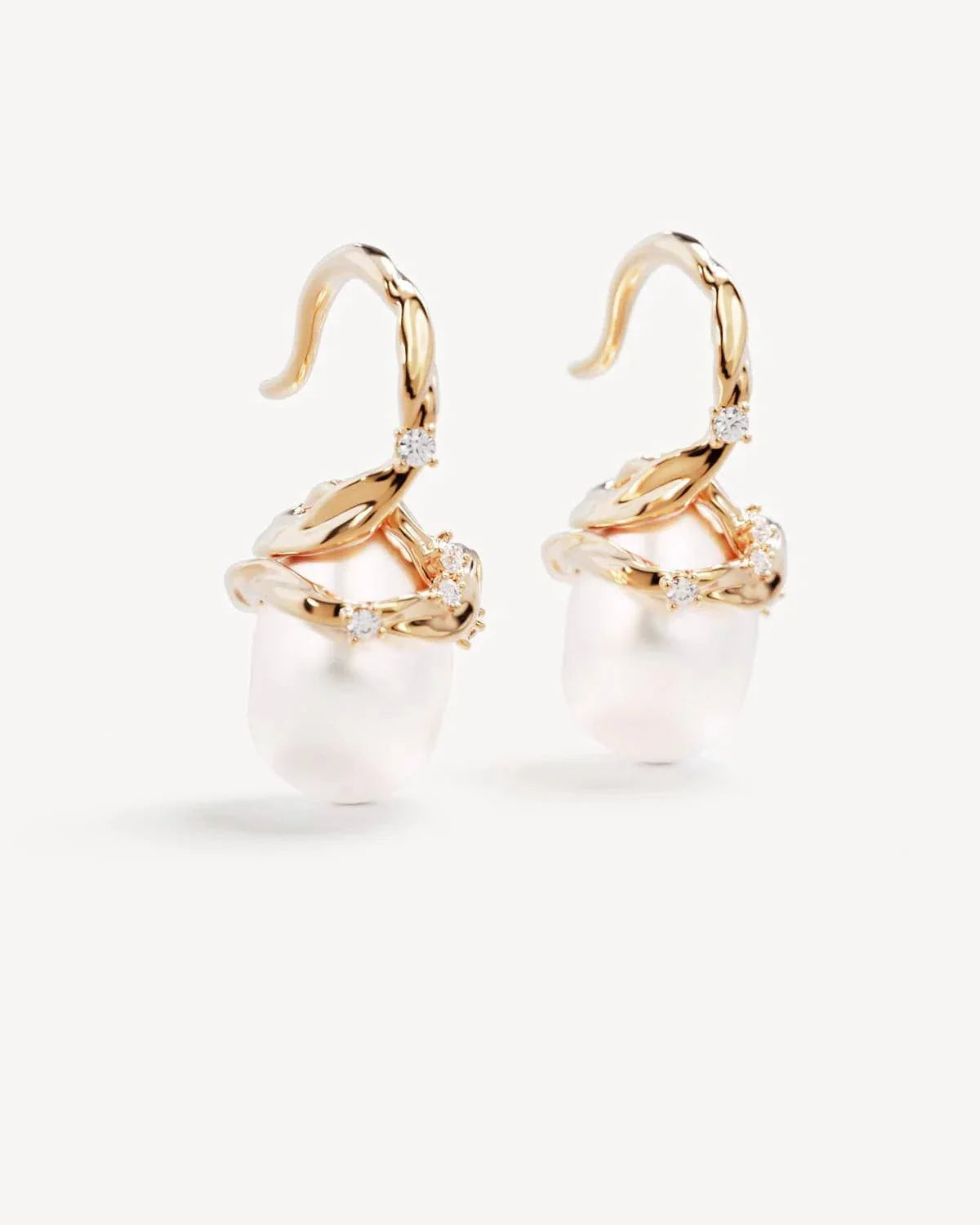 By Charlotte Dive Into Serenity Pearl Earrings 18k Gold Vermeil