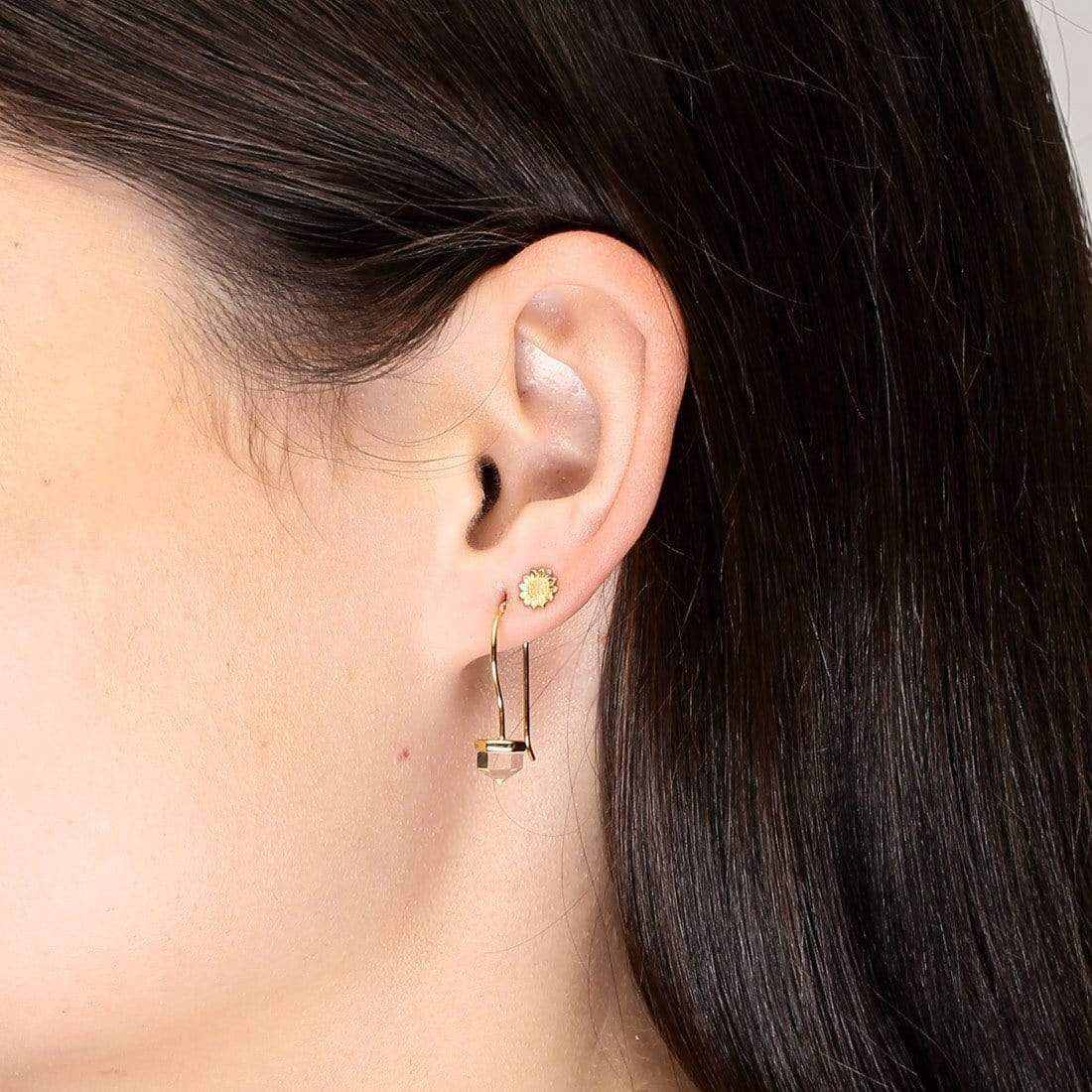 Midsummer Star Delicate Sunflower Studs Gold