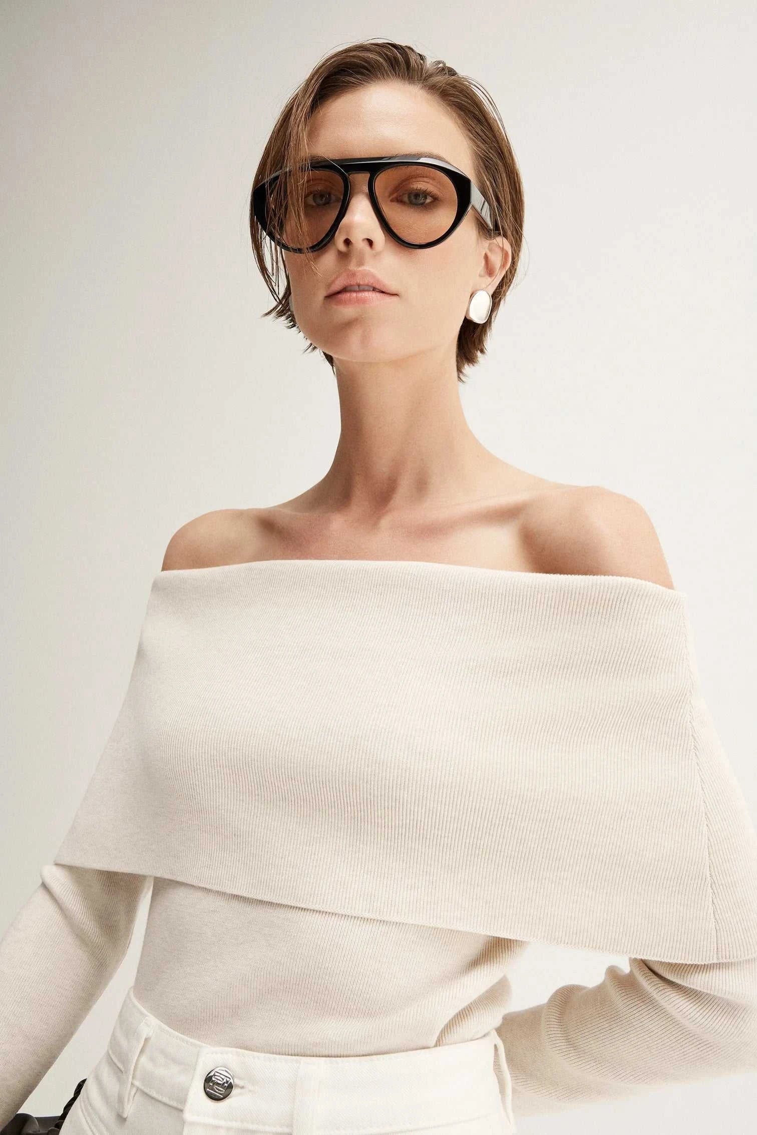 Elka Collective Sadie Knit Top Oat Marle