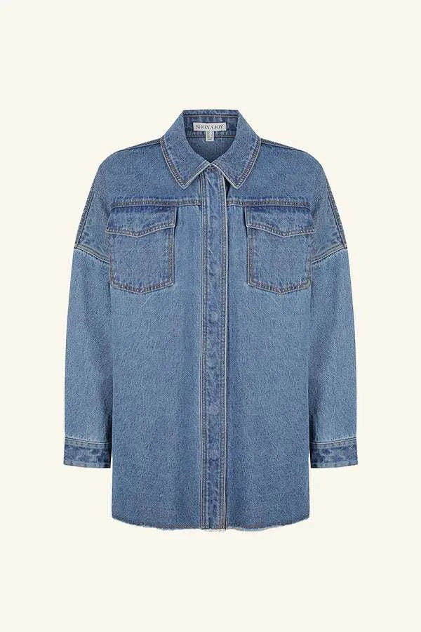 Shona Joy Raquel Oversized Shirt Vintage Blue