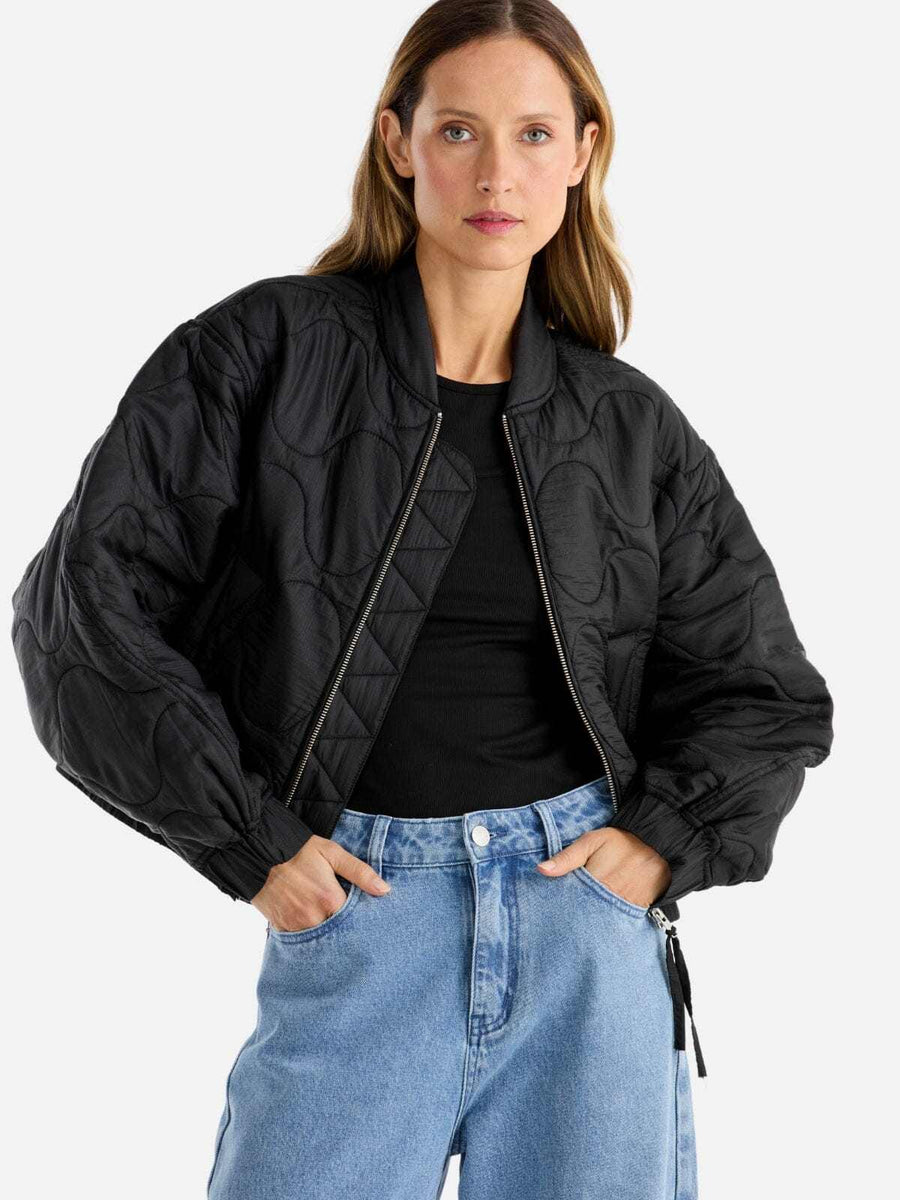 Ena Pelly Magnolia Quilted Jacket Black