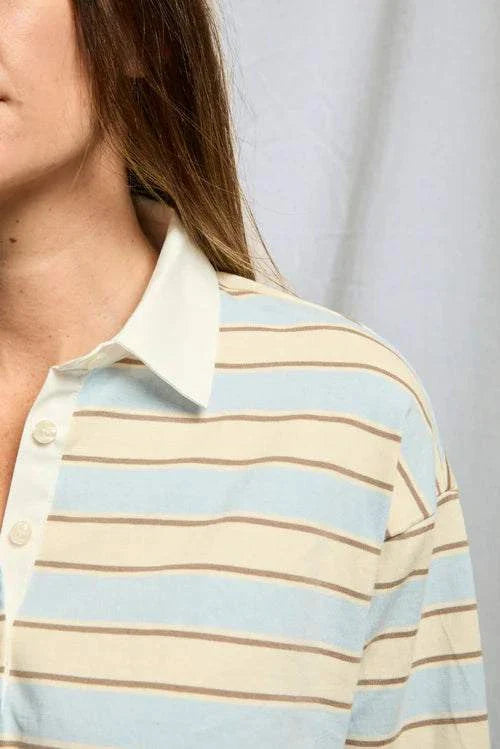 Perfectwhitetee Daria Cotton Rugby Sugar Pink Stripe