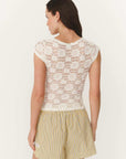 Rowie Galo Sunflower Lace Tee Creme
