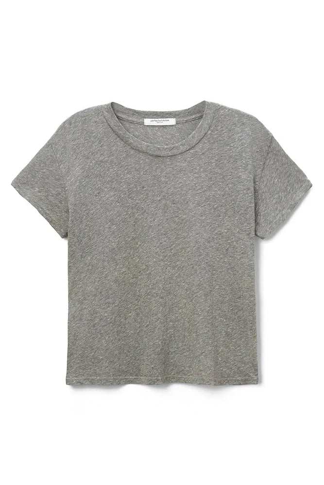 PerfectWhiteTee Harley Boxy Crewneck Tee Heather Grey