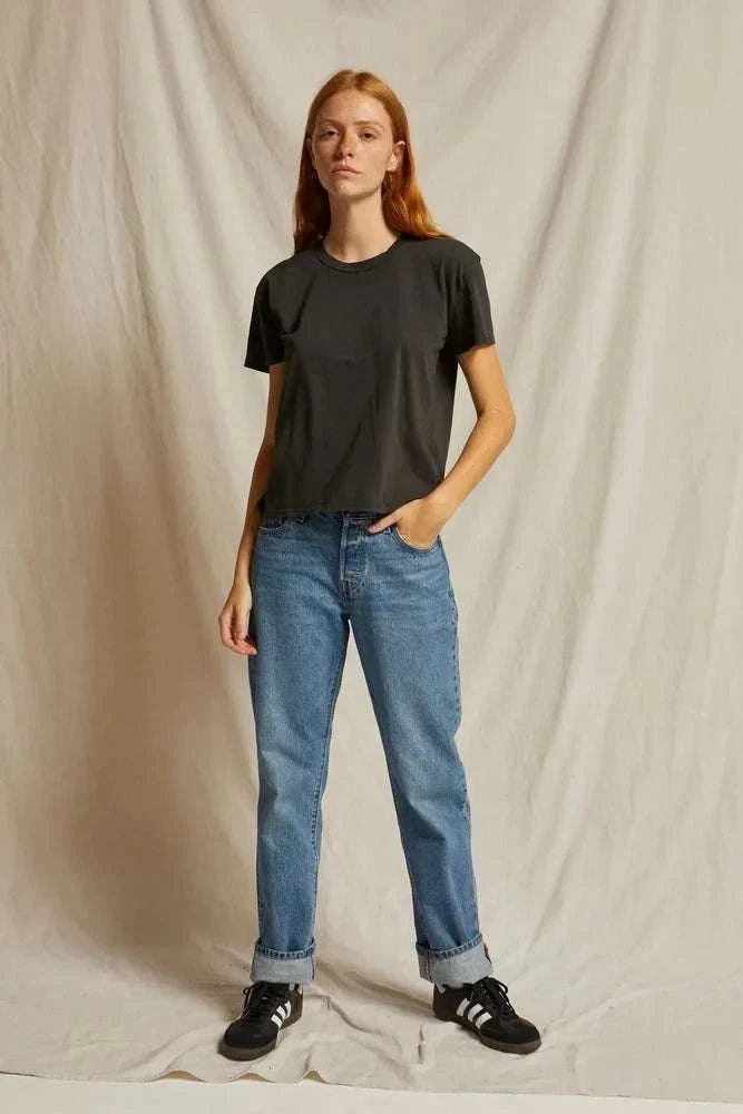 PerfectWhiteTee Harley Boxy Crewneck Tee Vintage Black