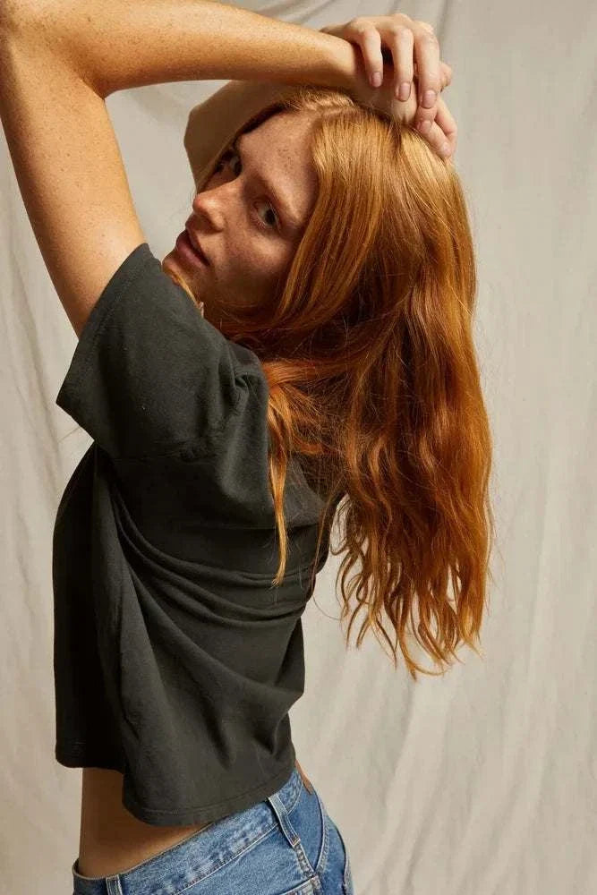 PerfectWhiteTee Harley Boxy Crewneck Tee Vintage Black