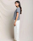 PerfectWhiteTee Harley Boxy Crewneck Tee Heather Grey