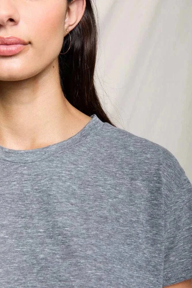 PerfectWhiteTee Harley Boxy Crewneck Tee Heather Grey