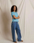 PerfectWhiteTee Harley Boxy Crewneck Tee Milky Blue