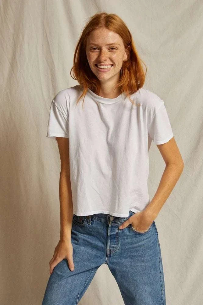 Perfectwhitetee Harley Boxy Crew White