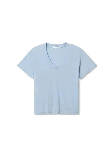 Perfectwhitetee Hendrix Cotton Boxy V Neck Tee Powder Blue