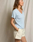 Perfectwhitetee Hendrix Cotton Boxy V Neck Tee Powder Blue