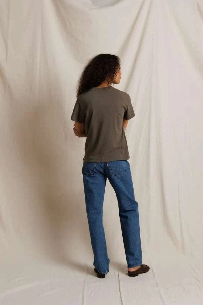 PerfectWhiteTee Hendrix Boxy V Neck Tee Dark Olive