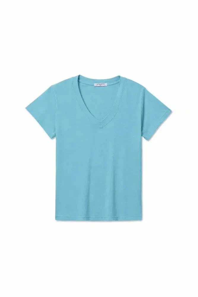 PerfectWhiteTee Hendrix Boxy V Neck Tee Milky Blue
