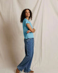 PerfectWhiteTee Hendrix Boxy V Neck Tee Milky Blue
