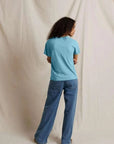PerfectWhiteTee Hendrix Boxy V Neck Tee Milky Blue