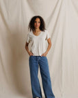 Perfectwhitetee Hendrix Boxy V Neck Tee Whitecap Grey