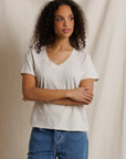 Perfectwhitetee Hendrix Boxy V Neck Tee Whitecap Grey