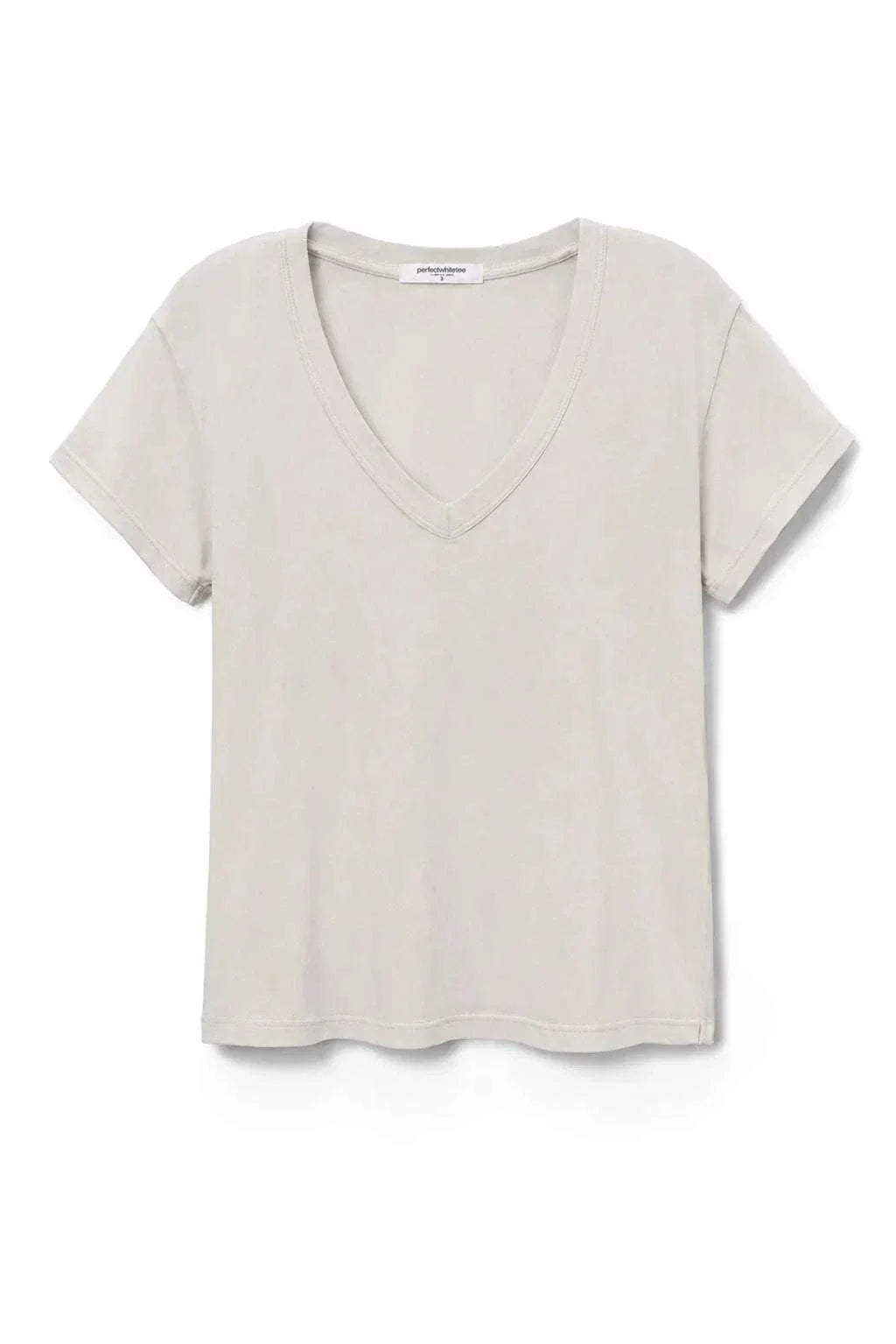 Perfectwhitetee Hendrix Boxy V Neck Tee Whitecap Grey
