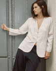 Rowie Atta Jacquard Tang Shirt Ivory Floral