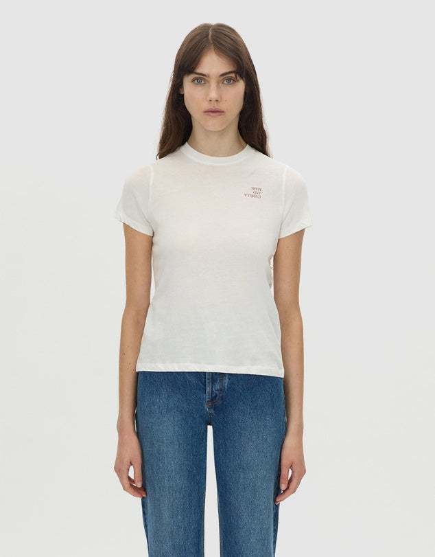 Camilla and Marc Calista Fitted Print Tee Soft White Red