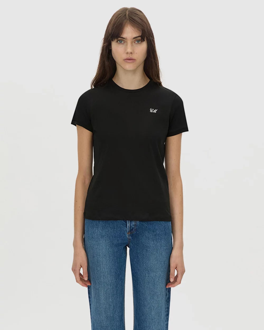 Camilla and Marc Birdie Fitted Print Tee Black