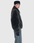 Ena Pelly Daphne Faux Fur Bomber Olive