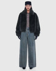 Ena Pelly Daphne Faux Fur Bomber Olive